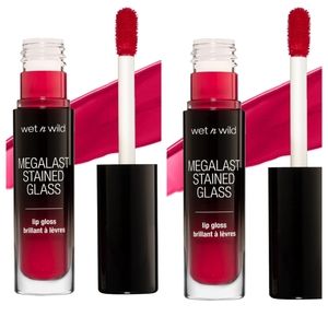 Lot of 2 Wet n Wild Megalast Stained Glass Lip Gloss 1111446 Heart Shattering